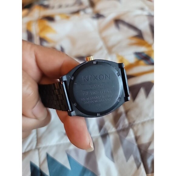 Nixon The Time Teller Black Metal Stainless Steel Watch - Picture 3 of 8